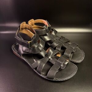 Clarks Leather Gladiator Sandals‎ Adjustable Straps Black Casual Size 9